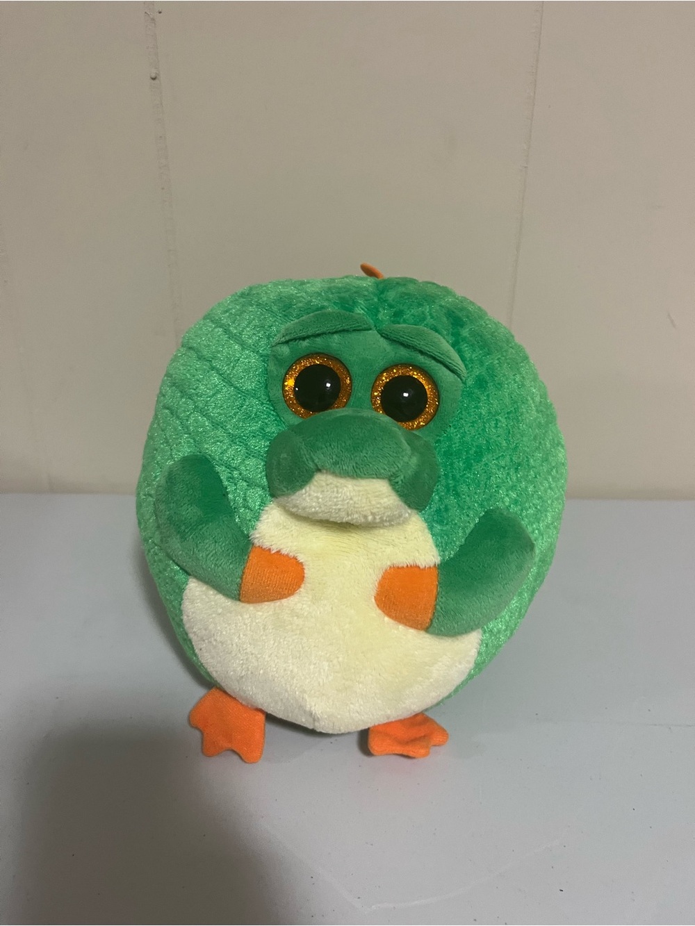Green Plush Round Bird Toy - Soft Small Pet Plush